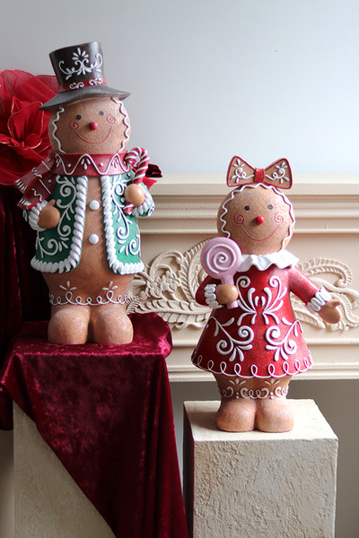 Gingerbread Lady, świąteczna figurka piernikowy ludek	