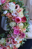 Lubellito Pink, subtelny pastelowy wianek na drzwi, śr.38cm 