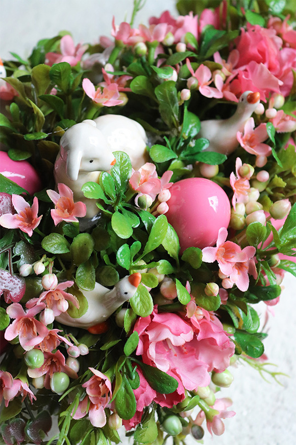 Cottage Pink Time, stroik wielkanocny z barankiem