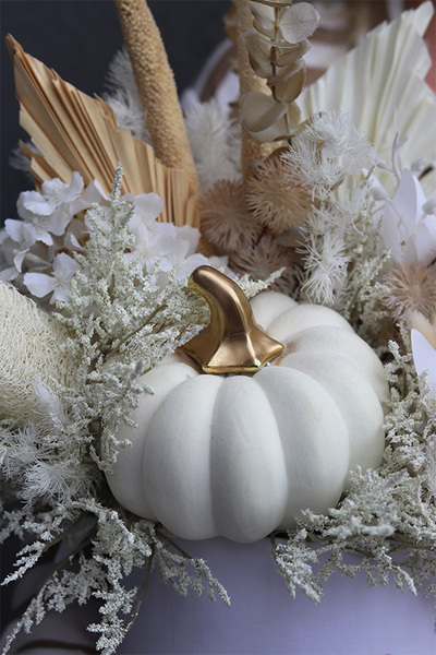 White Pumpkin Deluxe, welurowy flowerbox jesienny