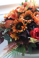 Jesienne Odliczanie, komplet dekoracji nagrobnych, kompozycja w misie + bukiet 