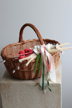 OD RĘKI Leosia, dekorowany koszyczek wielkanocny, wys.26cm 