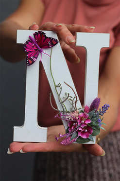 dekorowana litera, N, 1szt. 