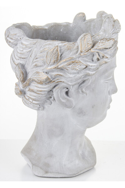 cementowa osłonka / donica, Kobieta K, wym.27x17,5x19cm