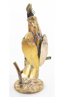 Papuga, figurka ptak w kolorze złotym, wym.38x17.5x21cm