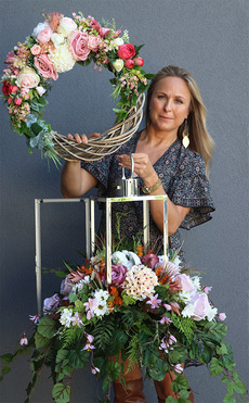 komplet dekoracji nagrobnych Zorza & Angelo Garden, wieneic + lampion