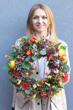 Artellia, kolorowy wianek dekoracyjny, śr.38cm