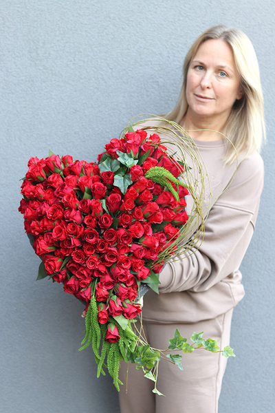 Czerwone Serce Volcan, dekoracja nagrobna serce