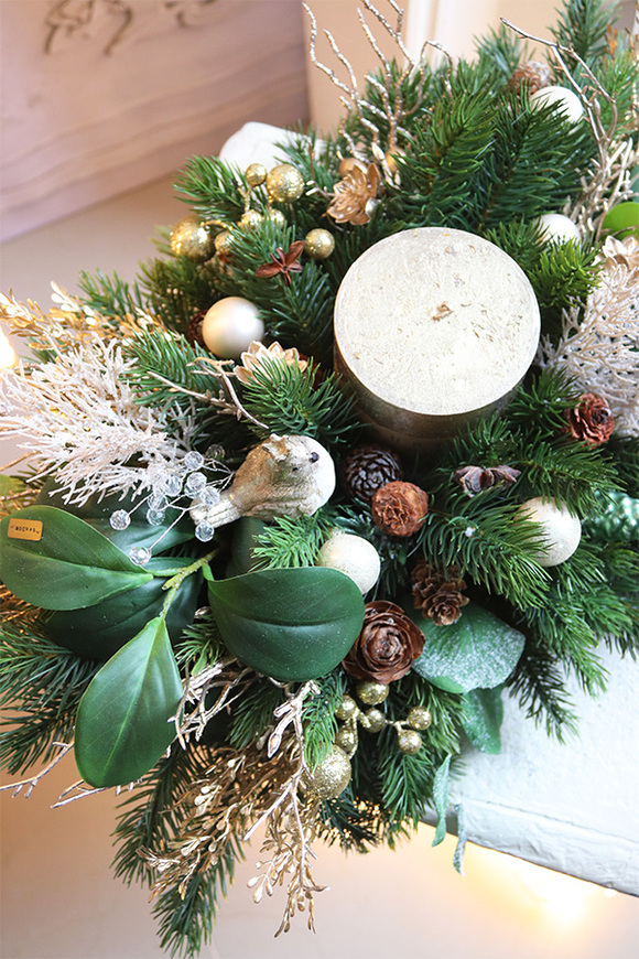 Złoty Czas, bożonarodzeniowy stroik ze świecą