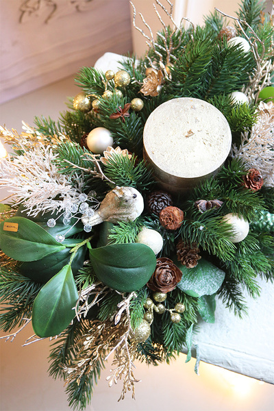 Złoty Czas, bożonarodzeniowy stroik ze świecą