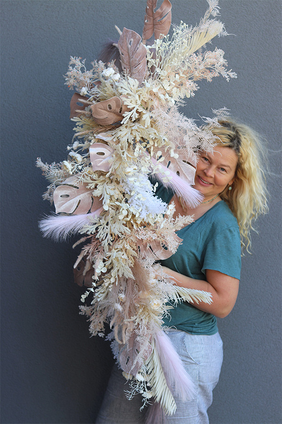 Boho House Beige, girlanda ze sztucznych roślin