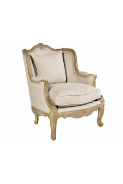 Classic, fotel duży uszak lniane obicie, wym.100x76.5x86.5cm