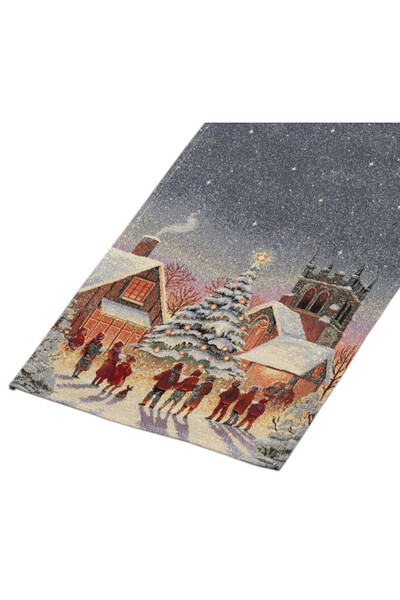 Przy Kościele świąteczny bieżnik gobelinowy	