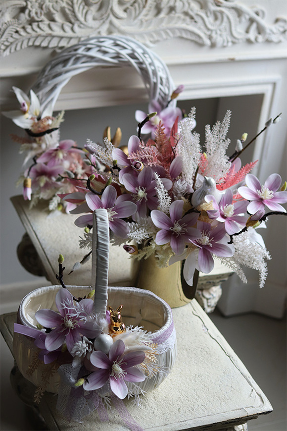 Magnoliowy Ogród, dekorowany koszyczek wielkanocny