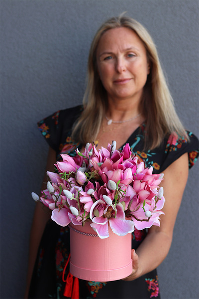 Magnolie Różowe, różowy flowerbox