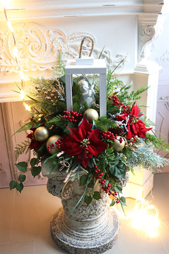 Angelo Garden Karmin White, drewniany lampion nagrobny, wys.45cm 