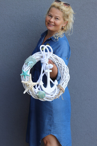 Kotwica & Krab 2, marynistyczny wianek do powieszenia na drzwiach