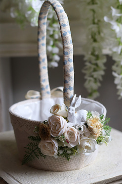 dekorowany koszyczek wielkanocny, Ulla, wys.34cm  