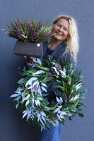 Wrzosy na Jesień, bogaty wianek z wrzosem