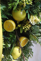 Lemoniada, wianek na drzwi z cytrynami