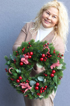 Christmas Exclusive Candy, świąteczny wianek z laskami cukrowymi, śr.48cm
