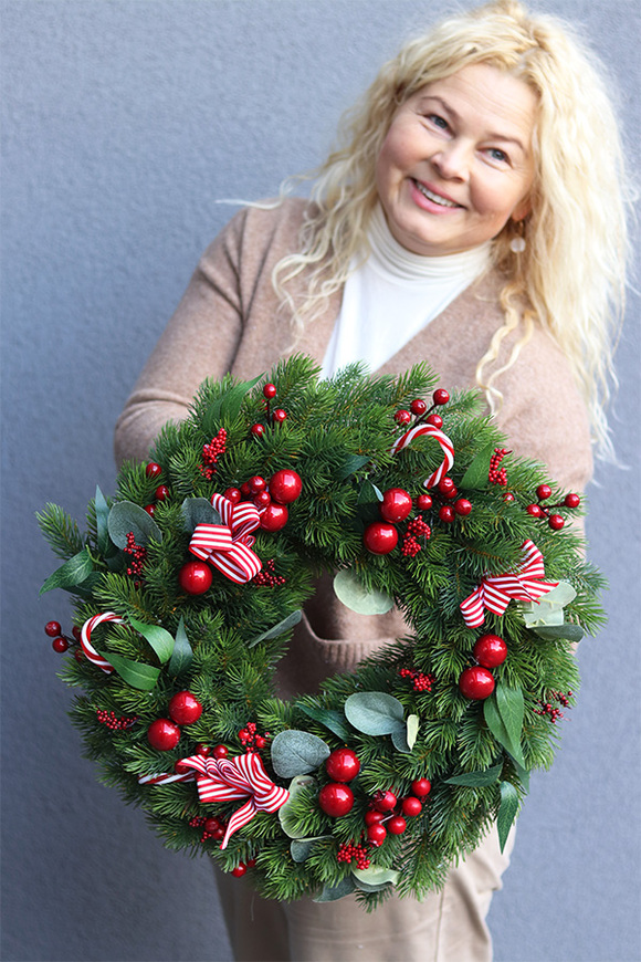 Christmas Exclusive Candy, świąteczny wianek z laskami cukrowymi