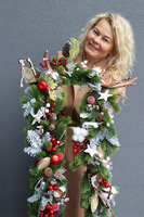 Święty Mikołaj, świąteczna girlanda