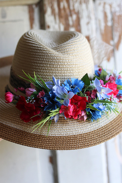 dekoracja kwiatowa na kapelusz, Summer Jazz