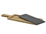 bambusowa deska z kamiennym wkładem, Volcana, wym.40x12cm