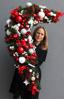 bogata girlanda świąteczna, Karminowa New, dł.150cm