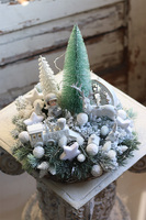 atrakcyjny świąteczny stroik na brzozie, Ekspres Polarny Norway, wym.27x35cm