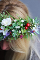 Geriba, kwiatowy wianek na głowę, rozmiar uniwersalny