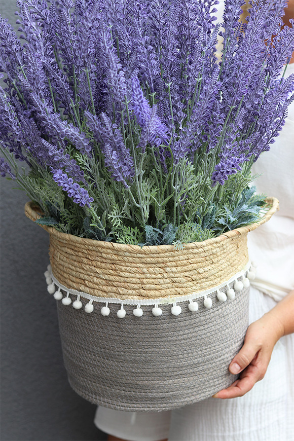 Lawendowe Pole, kompozycja z wrzośców w koszu