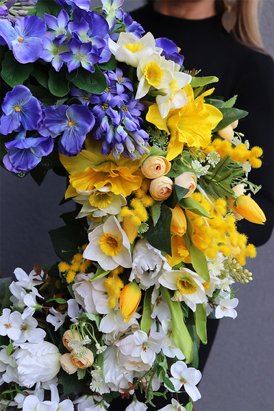 duży wiosenny wianek, Flisatti, śr.55cm