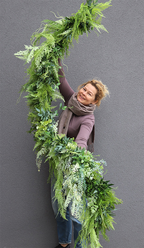 Veronea, girlanda z zielonych zwisających pędów, dł.100cm