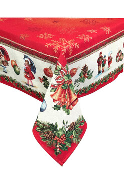 OD RĘKI Jarmark Świąteczny, gobelinowy świąteczny obrus, wym.135x240cm