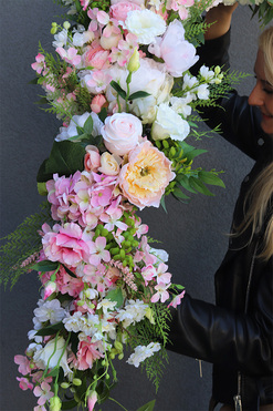 Malediwy Pink, stylowa girlanda ze sztucznych kwiatów, dł.150cm