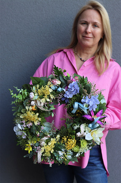 Kolorowa Kraina, wiosenny wianek dekoracyjny, rozp.45cm