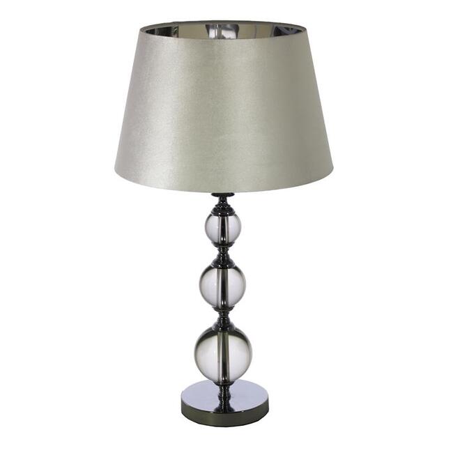 Trzy Kule, lampa stołowa, abażur biało-srebrny, wys.65cm  