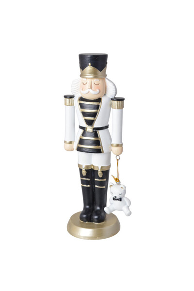 Nutcracker III, figurka dziadek do orzechów z misiem, mały wys.21cm