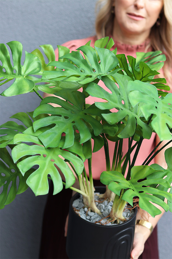 Monstera Black Moment, drzewko sztuczne w donicy