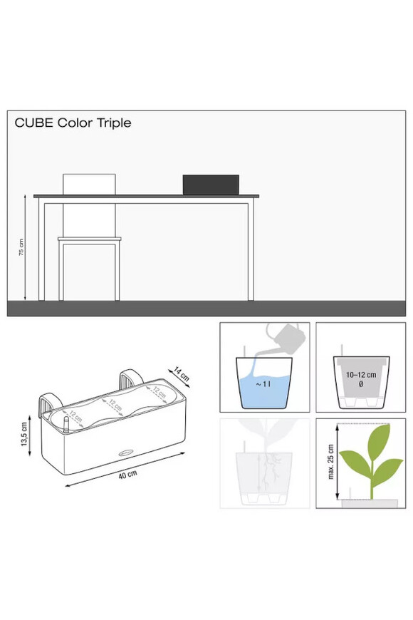Balconissima, elegancka donica z nawadnianiem i uchwytami