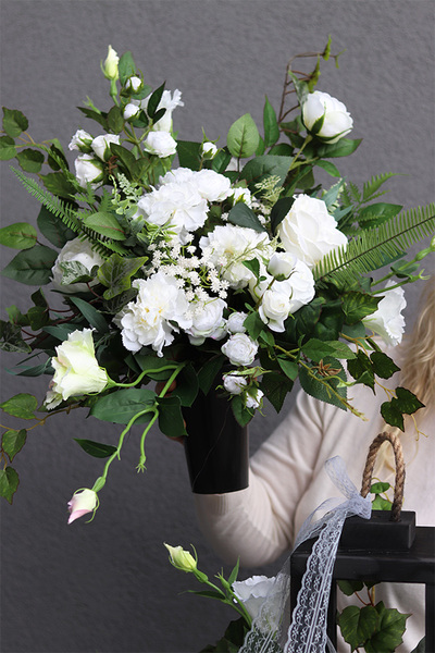 Angelo Garden White Wood, komplet dekoracji nagrobnych