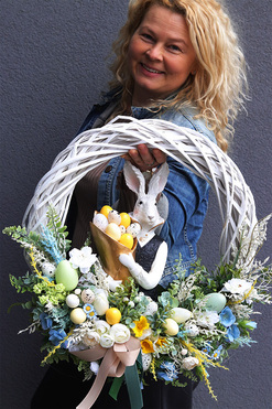 Silvietta B New, wielkanocny wianek na drzwi, śr.50cm