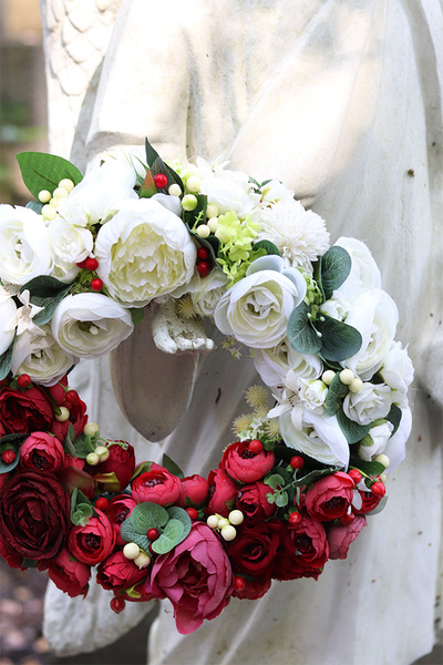 Biel & Czerwień Polonia Small, bogaty wianek patriotyczny