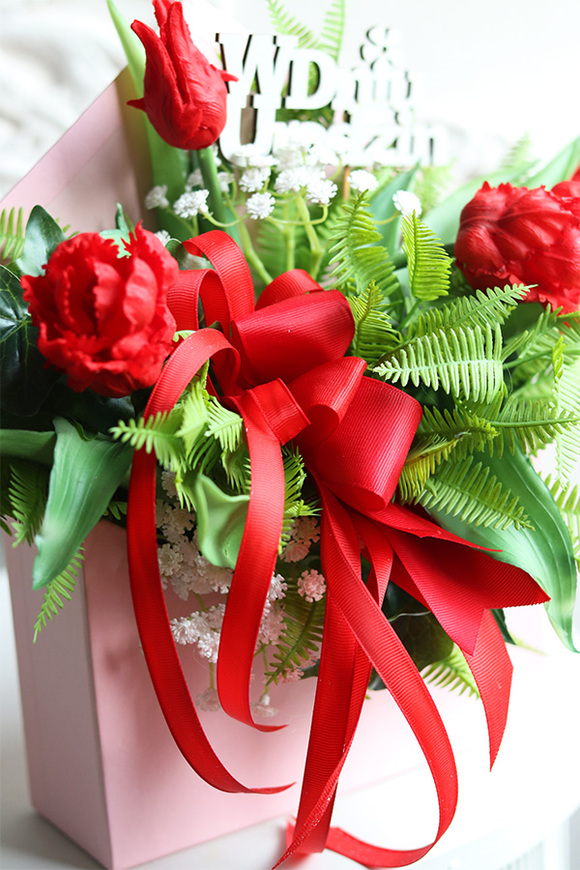 Koperto Birthday, koperta kompozycja flowerbox