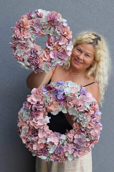 Hydrangea romance, jesienny wianek z hortensjami	