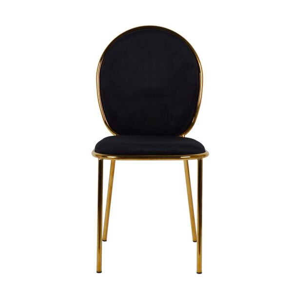 Prenolia, krzesło z welurowym obiciem, czarne, wym.44x51x92cm