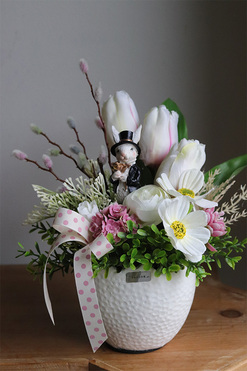 Słodziak, stroik wielkanocny z zajączkiem, wys.25cm