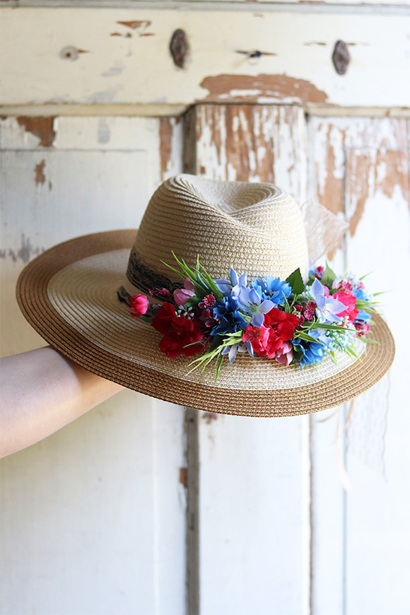 dekoracja kwiatowa na kapelusz, Summer Jazz